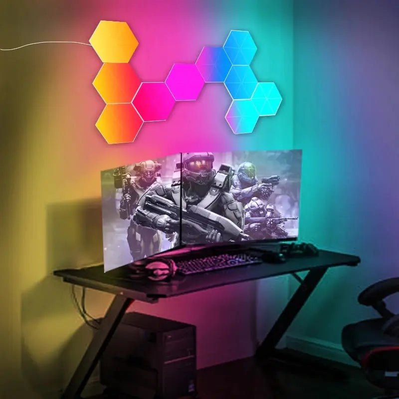 Hexagon LED Wall Light Set - Castawayelectronics