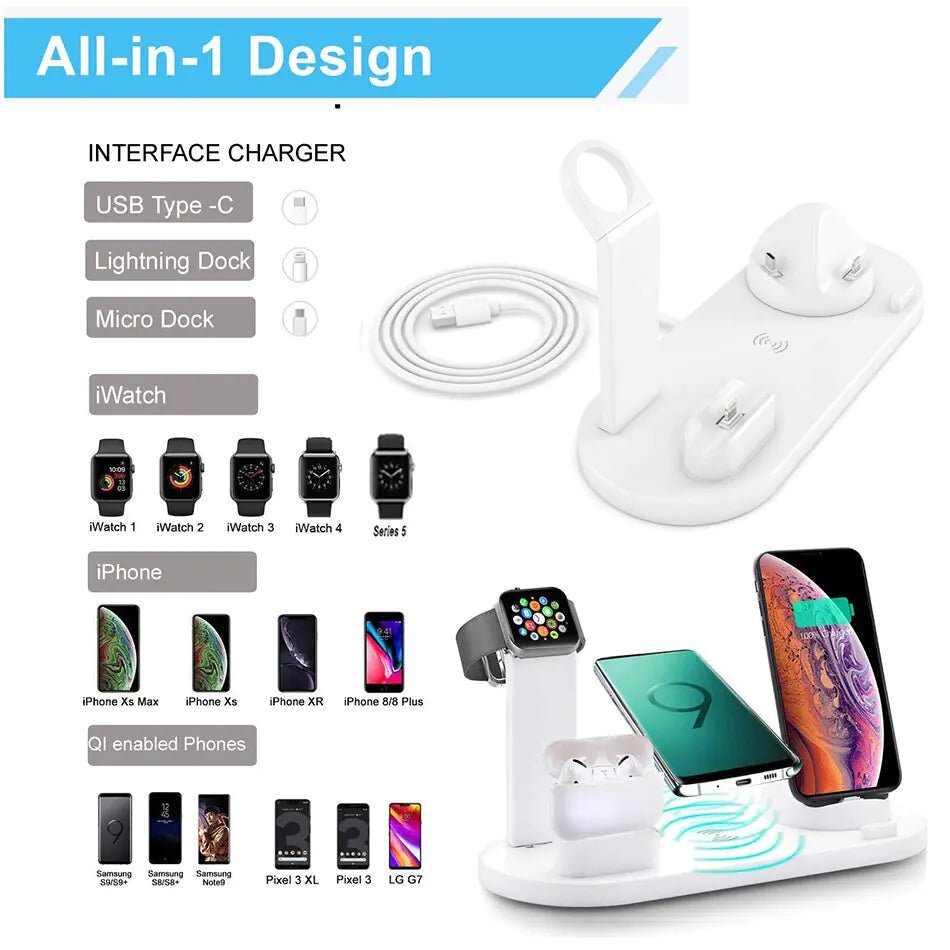 100W Wireless Charger Stand Pad - Castawayelectronics