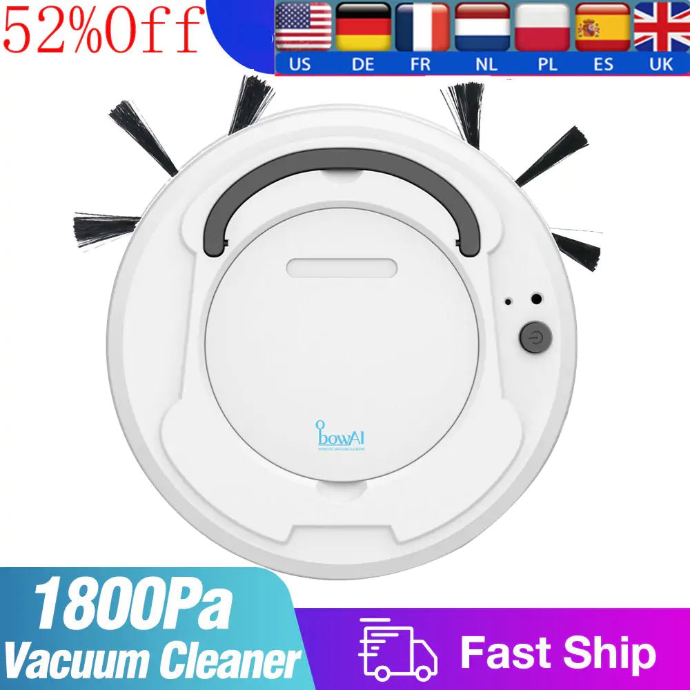 Smart Floor Vacuum Cleaner 3 - In - 1 Auto Rechargeable Smart Sweeping Robot - Castawayelectronics