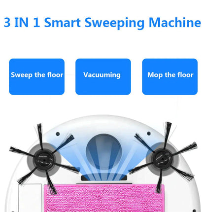 Smart Floor Vacuum Cleaner 3 - In - 1 Auto Rechargeable Smart Sweeping Robot - Castawayelectronics